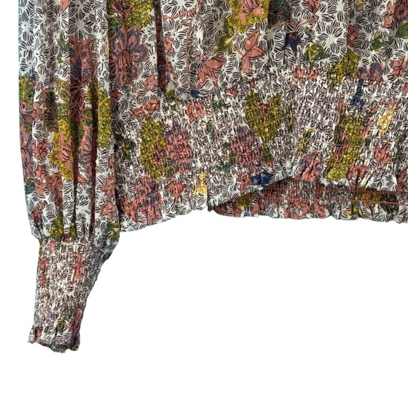 Rachel Zoe Pink and Purple Blouse with Mandarin Collar and Ruched Sleeves - Picture 5 of 7